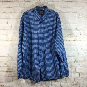 Cinch Western Shirt Men Size XL Blue Diamond Button Long Sleeve Rodeo Cotton Arg